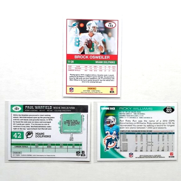 Miami Dolphins 9 Player Card Lot - FTBL [20_2] - Picture 8 of 8